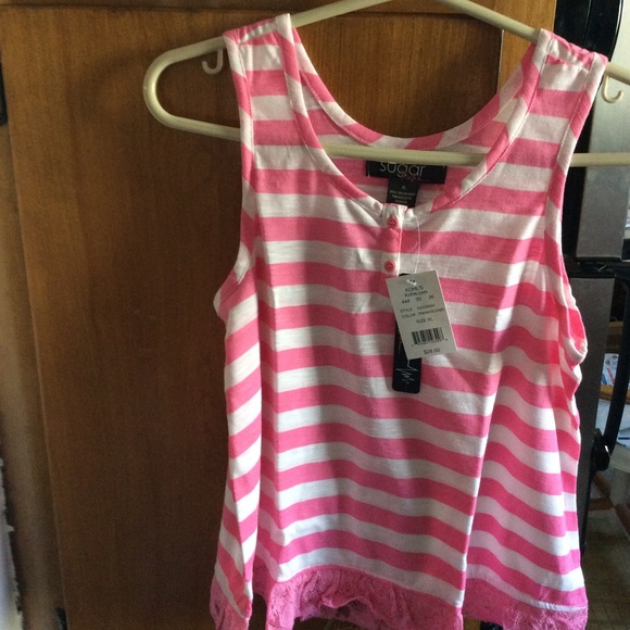 New with Tags, 2 Girls XL Tee Tops Ruffles & Lace - Picture 6 of 8